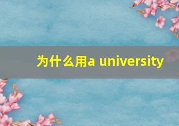 为什么用a university